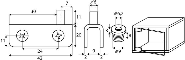 Actual product image OK-Line Glass door hinges