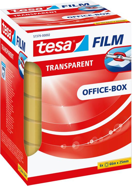 Image du produit tesa 6x tesafilm TRANSPARENT - à forte adhérence - résistant au vieillissement et à la déchirure (25 mm)