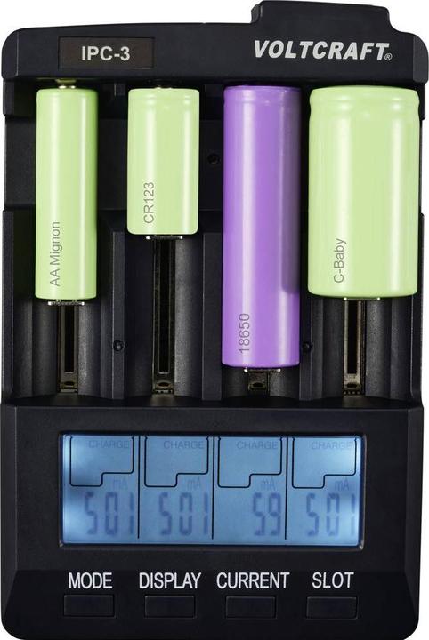 Actual product image Voltcraft Round cell charger IPC-3 (1 pcs., 14500, 18650, AA, CR123A, Chargers without battery)