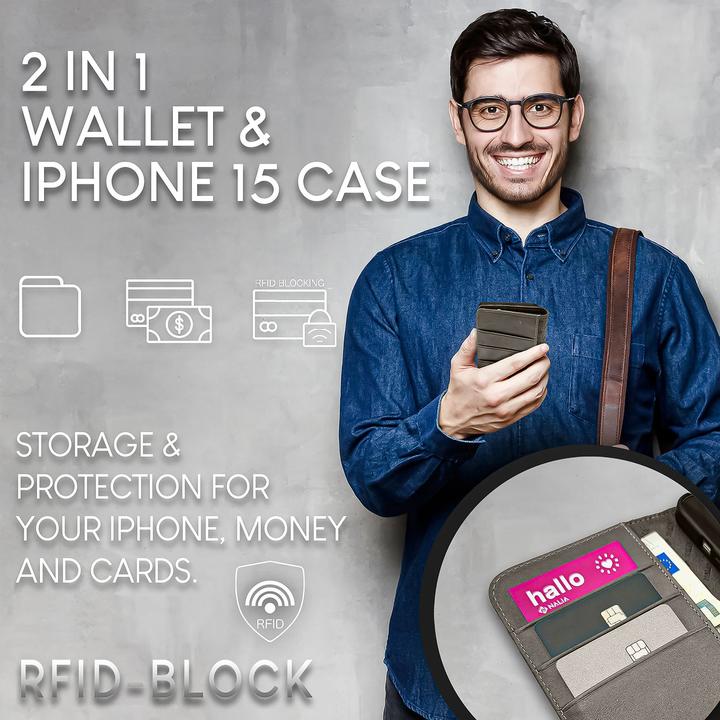 Actual product image Nalia Genuine leather flip case cover with magnetic fastener (Apple iPhone 15 Pro Max)