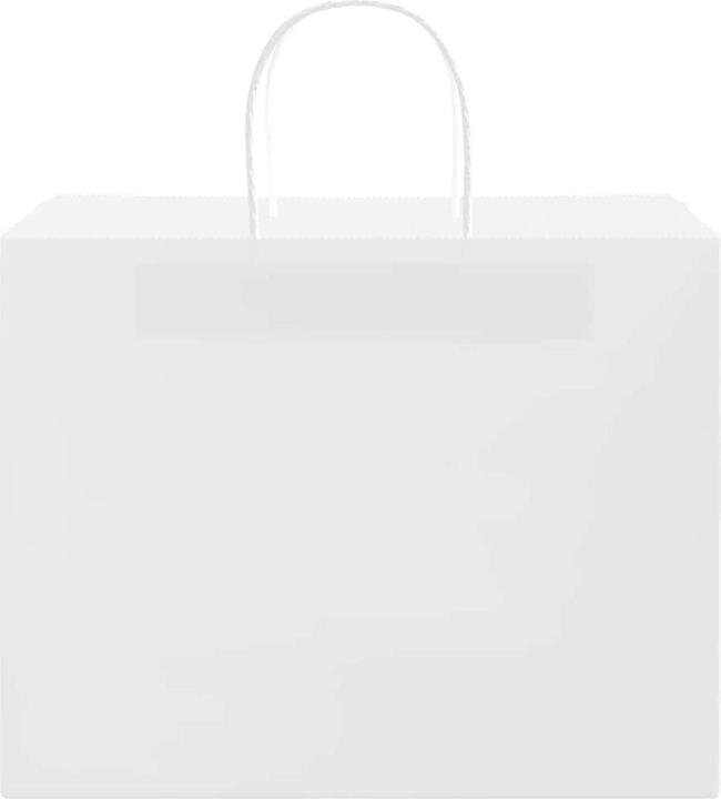 Produktbild VidaXL Kraftpapiertüten 250 Stk. mit Henkel Weiss 32x22x24 cm Papiertüte (Geschenktüte, 250 x)