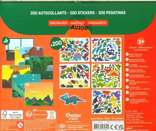 Image du produit Auzou France Autocollants dinosaures : 200 autocollants, 6 décors