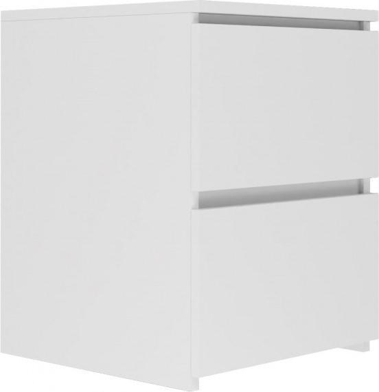Topeshop Armoire W2 Table De Chevet 2 Tiroirs Blanc Mat