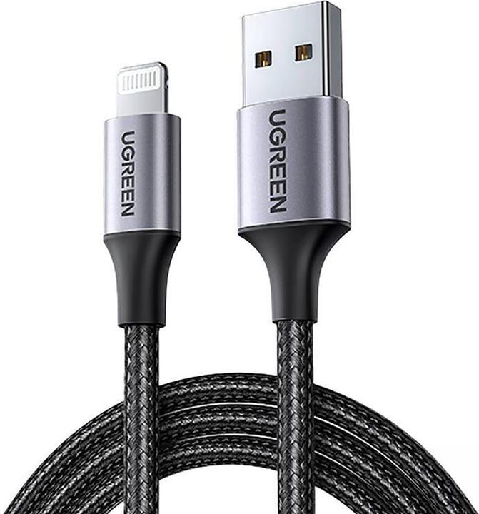 Actual product image Ugreen Lightning USB Nylon Alu MFi (2 m, USB 2.0)