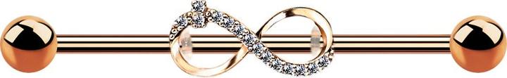 Star Piercing Barbell rosegold mit Unendlich (Chirurgenstahl 316L, Messing)