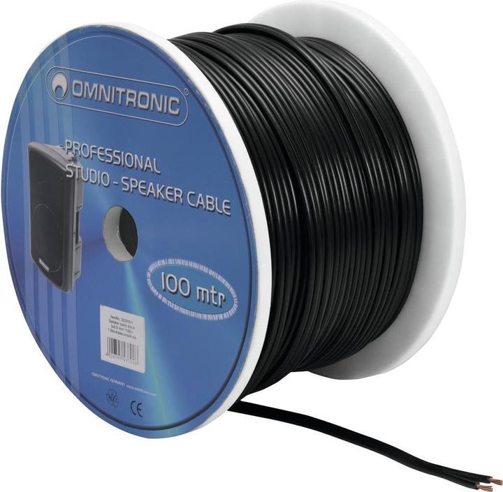 Produktbild Omnitronic Lautsprecherkabel 2x2,5 100m sw (100 m, 2.50 mm²)