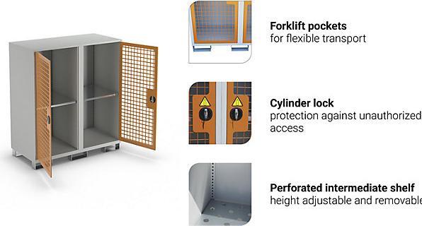 Produktbild eurokraft basic Gasflaschenschrank (136 cm, 155 cm)