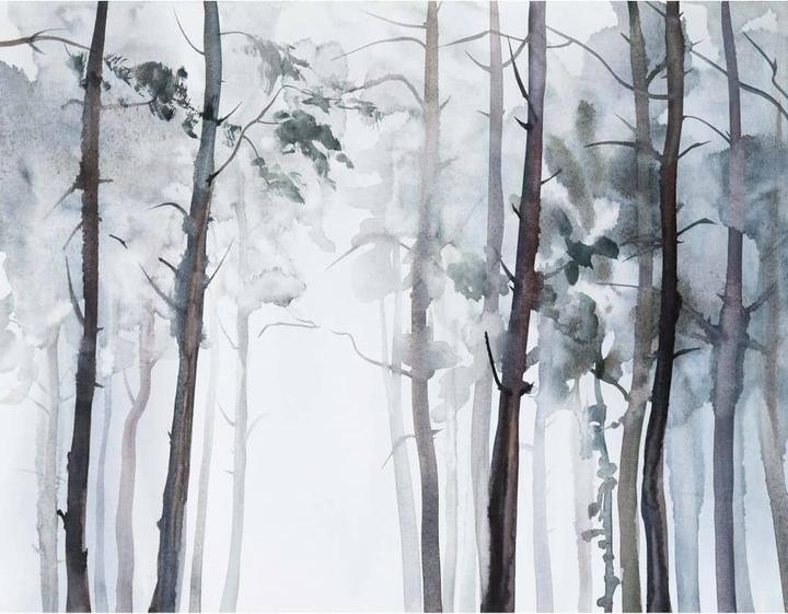 Produktbild Trenddeko Vliestapete Aquarell Wald, 336 x 260 cm (BxH) (336 x 260 cm)