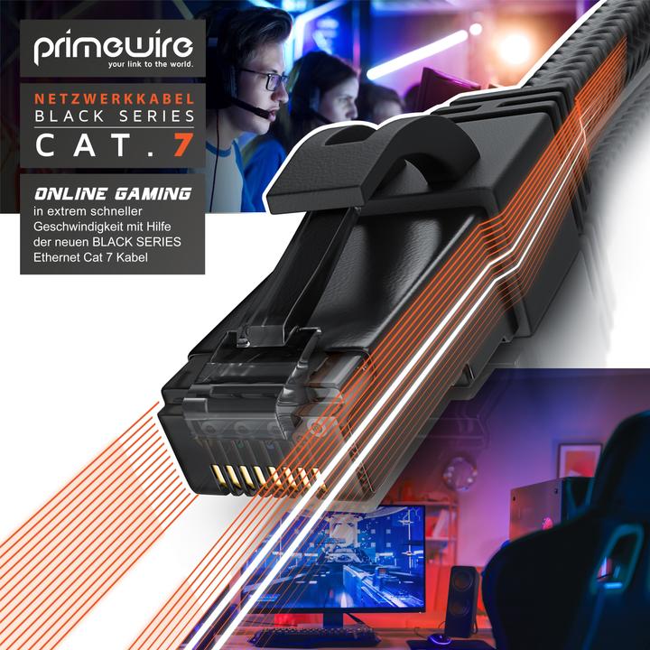 Actual product image Primewire Network cable CAT.7, RJ-45, Ethernet, patch cable CAT 7, cotton jacket, Gigabit LAN cable (S/FTP, CAT7, 15 m)
