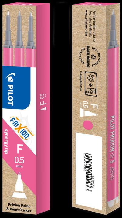 Actual product image Pilot FriXion Refill Point Set Set of 3 (Refill, Pink, 0.25 mm)