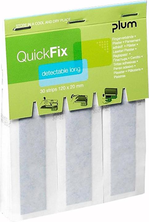 Produktbild Plum Fingerverbände QuickFix Detectable Long, Nachfüllpack f. Spender, m. Metallfläche, 30 Stück (30 x)