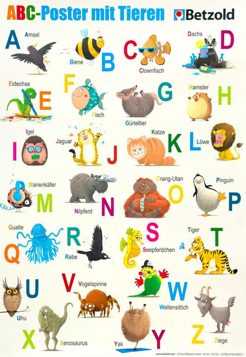 Produktbild Betzold ABC Poster mit Tieren (Deutsch)