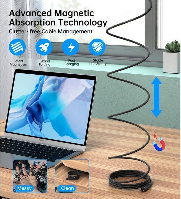 Produktbild Choetech XCC-1051 USB-C to USB-C cable, PD 240W 1.8m (black) (1.80 m, USB 3.2 Gen 2, 240 W)