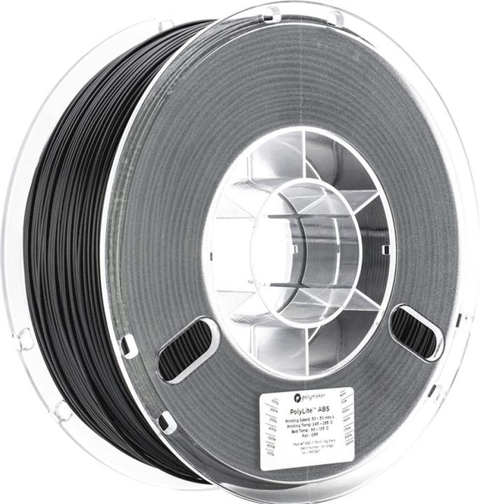 Polymaker PolyLite ABS V2 - Black - 1.75mm (ABS, 1.75 mm, 1000 g, Black)