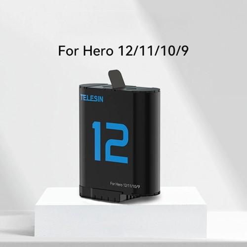 Actual product image Telesin battery(double arc) for GoPro Hero12/11/ 10/9 (GoPro Hero 12, GoPro Hero 9, GoPro Hero 10, GoPro Hero 11)