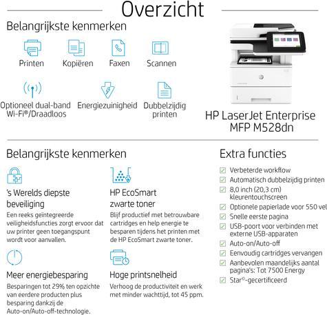 Nährwerte und Zutaten HP LaserJet Enterprise M528dn (Laser, Schwarz-Weiss)
