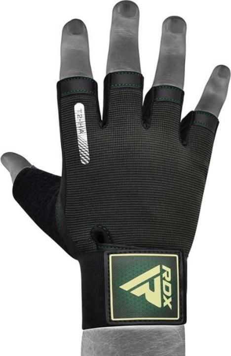 Actual product image Rdx Gym Training Gloves T2 Half Army Green-Xl (XL)