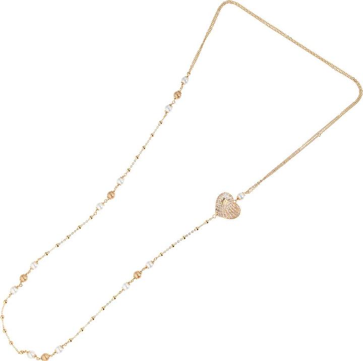Ottaviani Bronze necklace with silver glitter and bijoux pearls