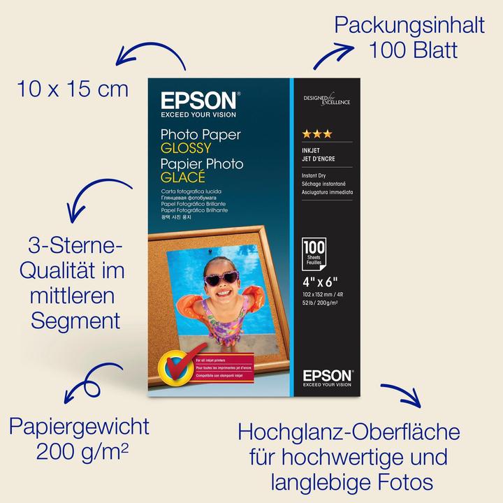 Produktbild Epson Glossy (200 g/m², 10 x 15 cm, 100 x)
