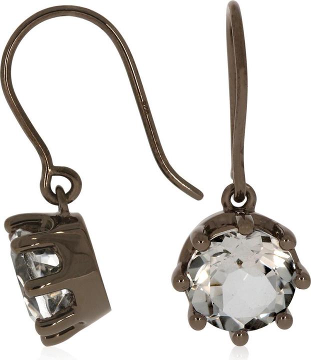Immagine prodotto Xen Orecchini con cristallo di rocca di circa 3,78 carati. Rodio nero (Argento 925)