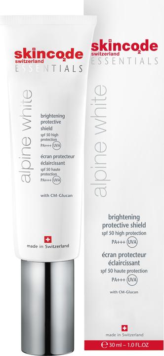 Skincode Essential Alpine White Brightening Protective Shield SPF 50 (Sonnencreme Gesicht, SPF 50, 30 ml)
