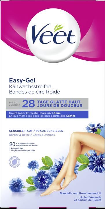 Veet Cold wax strips sensitive skin Pure for legs & body (446.50 ml, 20 x, 45 g)