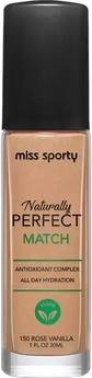 Produktbild Miss Sporty Naturally Perfect Match Vegan Moisturizing Foundation 150 Rose Vanilla 30Ml (150 Rose Vanilla)