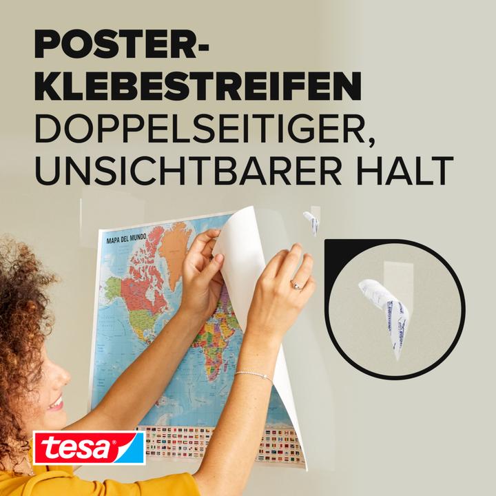 Image du produit tesa Powerstrips POSTER, Big Pack, 200g de maintien, 96x bandes adhésives double face (0.20 kg)