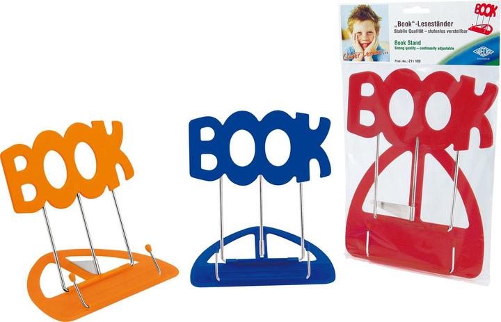 Produktbild Wedo Leseständer BOOK, mit Kunststoffunterteil vernickelte Metallbügel, Schräglage stufenlos verstellbar