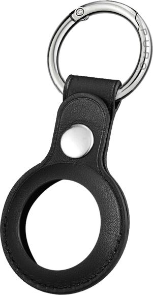 Actual product image Deltaco Puro SKY Apple Airtag key ring with leather case - Black