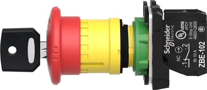 Produktbild Schneider Electric Emergency Stop 40mm Key Release Red 1NC