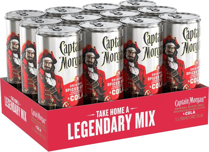 Actual product image Captain Morgan Spiced Gold & Cola (1 x 25 cl)