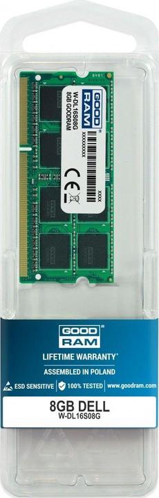 Produktbild Goodram W-DL16S08G DDR3 SODIMM 8GB 1600MHz CL11 DELL (1 x 8GB, 1600 MHz, DDR3-RAM, SO-DIMM)
