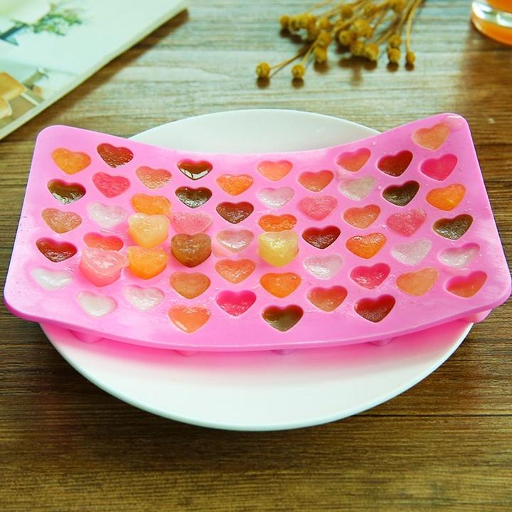 Actual product image König Design Silicone ice cube mould heart 55 grid chocolate rubber bear tray BPA free