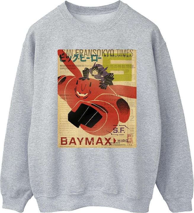 Disney Big Hero 6 Baymax Flying Baymax Newspaper Sweatshirt (XL)
