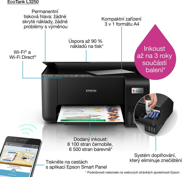 Produktbild Epson EcoTank L3250 (Tintenpatrone, Farbe)