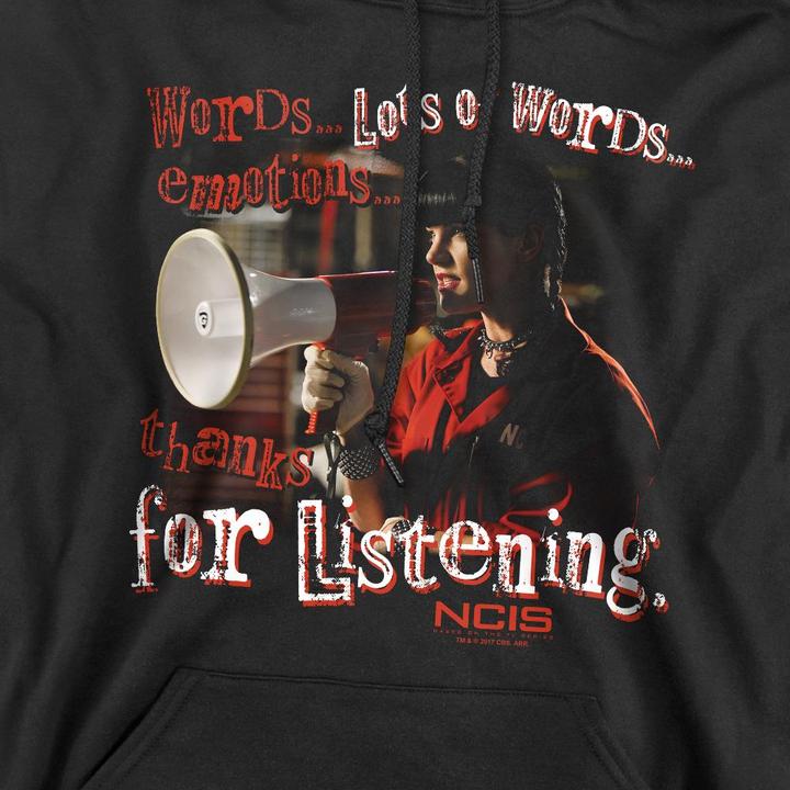 Immagine prodotto Ncis Thanks for Listening Felpa con Cappuccio Uomo (L)