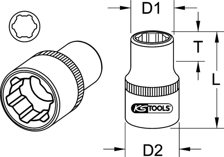 Actual product image KS Tools 913.3936 (12 mm)