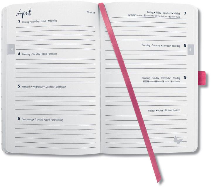 Actual product image Jolie Agenda Flair 2025 J5105 1W/2S fuchsia pink ML A5 (A5, German)