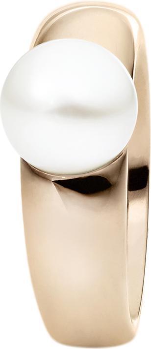 Xen Ring mit Perle 9 mm weiss - rosè vergoldet (56)