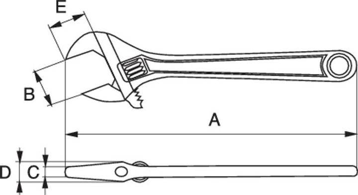 Image du produit Bahco Clé à molette avec écrou central, phosphatée, 255 mm (30 mm)