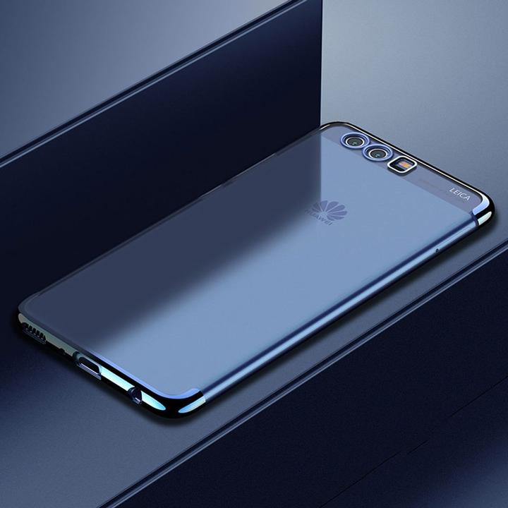 König Design Handy Hülle Schutz Case für Huawei P10 Durchsichtig Transparent Etui Bumper Blau (Haier P10)
