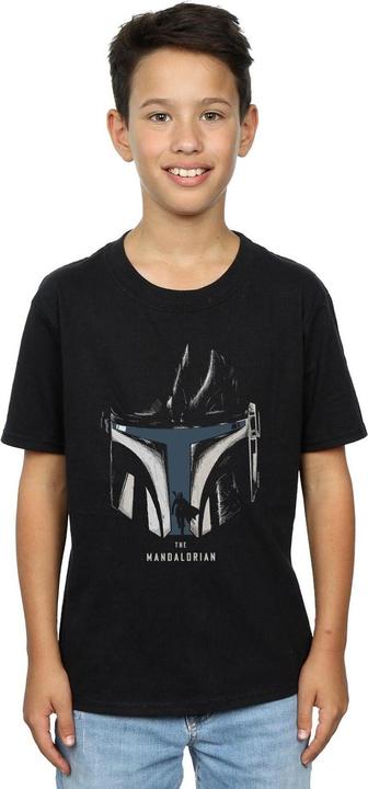 Immagine prodotto Star Wars The Mandalorian Helmet Silhouette Maglietta Ragazzi (140, 146)