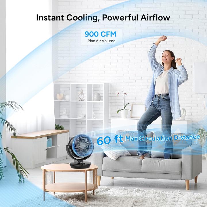Produktbild Dr.Prepare Leiser Tischventilator mit Oszillation (8 Zoll) (39 dB)