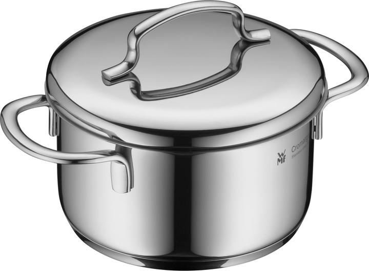 Kochtopf Bratentopf Induktion 12cm klein Metalldeckel 0,7l Mini Edelstahl (12 cm, Bräter + Schmortopf, Edelstahl)