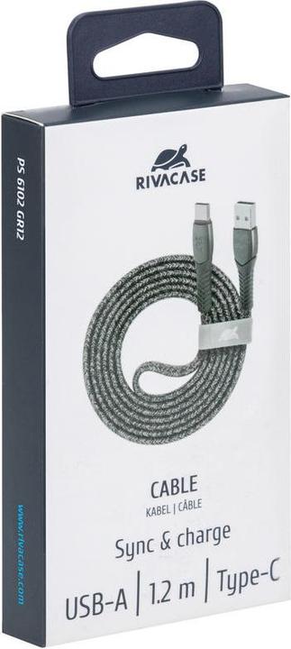 Image du produit Rivacase CÂBLE USB-C VERS USB2.0 /GREY PS6102 GR12 (1.20 m, USB 2.0)
