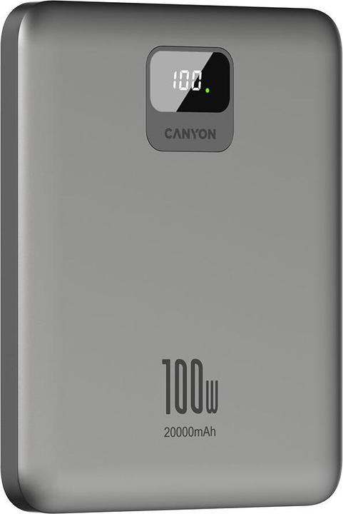 Produktbild Canyon Powerbank PB-2008 LED 20000 mAh PD100W QC3.0 ciemnoszary (CNE-CPB2008DG) (20000 mAh)