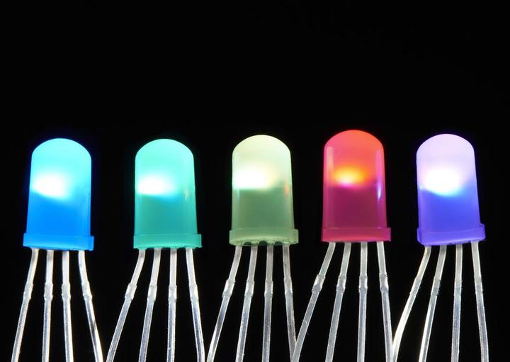 Actual product image Adafruit NeoPixel Diffused 5mm Through-Hole LED 5 Pack
