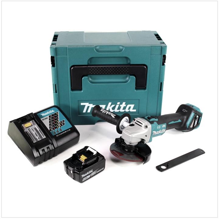 Immagine prodotto Makita DGA 513 RG1J Smerigliatrice angolare a batteria 18V 125mm in valigetta Makpac + 1x Batteria 6 (125 mm)