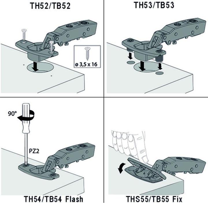 Actual product image Hettich Thin door cup hinge Sensys 8646, inner hinge